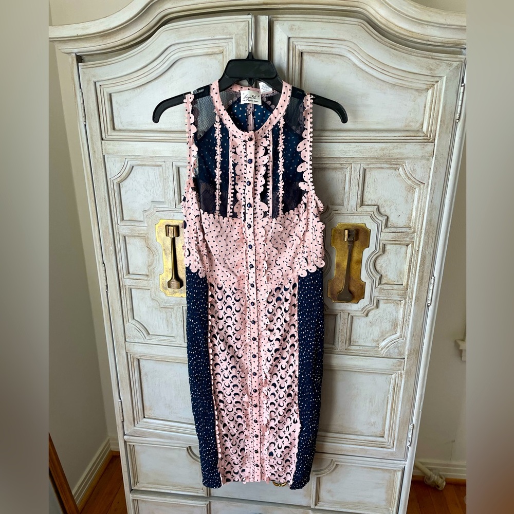 Anthropologie Byron Lars Beguile Laser Cut Sheath Dress Size 6